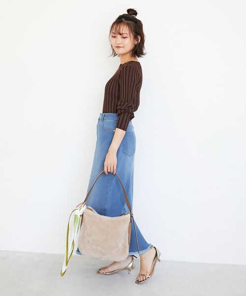 le.coeur blanc（ルクールブラン）の「ボアコンビワンショルダーバッグ（トートバッグ・レディース・ベージュ/チャコールグレー・FREE）」の18枚目の写真