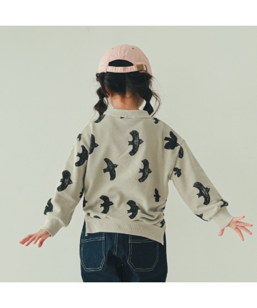 nicohrat(ニコフラート)の「ニコフラート バード チュニックトレーナー(スウェット・キッズ・パープル/グレー・140cm/130cm/120cm/110cm/100cm/90cm)」の3枚目の写真