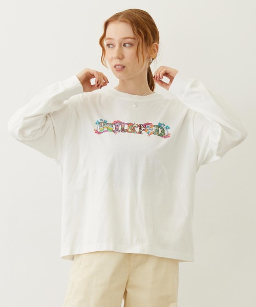 MILKFED.(ミルクフェド)の「PATTERNED LOGO L/S TEE(Tシャツ/カットソー・レディース・ブラック/ホワイト/イエロー・M/L)」の2枚目の写真