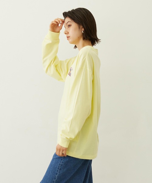 MILKFED.(ミルクフェド)の「PATTERNED LOGO L/S TEE(Tシャツ/カットソー・レディース・ブラック/ホワイト/イエロー・M/L)」の4枚目の写真