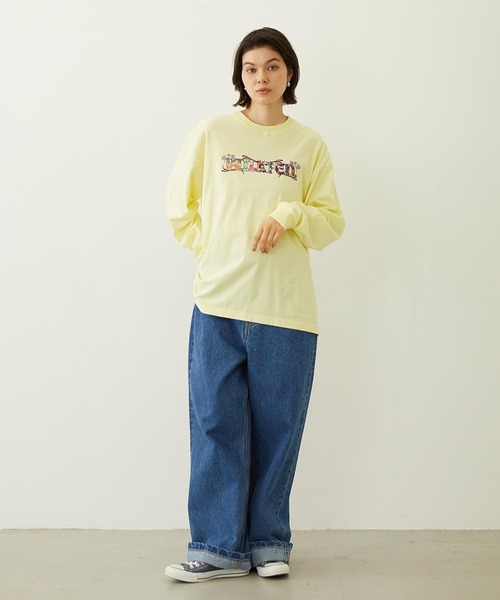 MILKFED.(ミルクフェド)の「PATTERNED LOGO L/S TEE(Tシャツ/カットソー・レディース・ブラック/ホワイト/イエロー・M/L)」の7枚目の写真