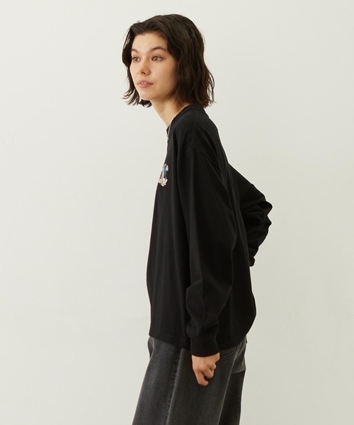 MILKFED.(ミルクフェド)の「PATTERNED LOGO L/S TEE(Tシャツ/カットソー・レディース・ブラック/ホワイト/イエロー・M/L)」の8枚目の写真