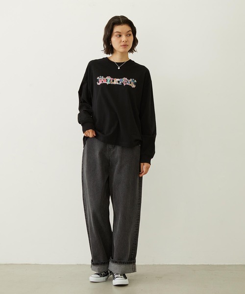 MILKFED.(ミルクフェド)の「PATTERNED LOGO L/S TEE(Tシャツ/カットソー・レディース・ブラック/ホワイト/イエロー・M/L)」の10枚目の写真