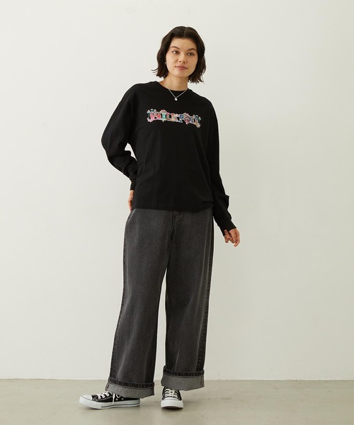 MILKFED.(ミルクフェド)の「PATTERNED LOGO L/S TEE(Tシャツ/カットソー・レディース・ブラック/ホワイト/イエロー・M/L)」の12枚目の写真