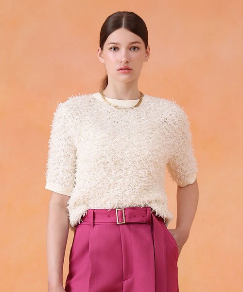 ANAYI（アナイ）の「チュールツイード プルオーバー（ニット/セーター・レディース・ホワイト/ベージュ/ブラック・36/38）」の4枚目の写真