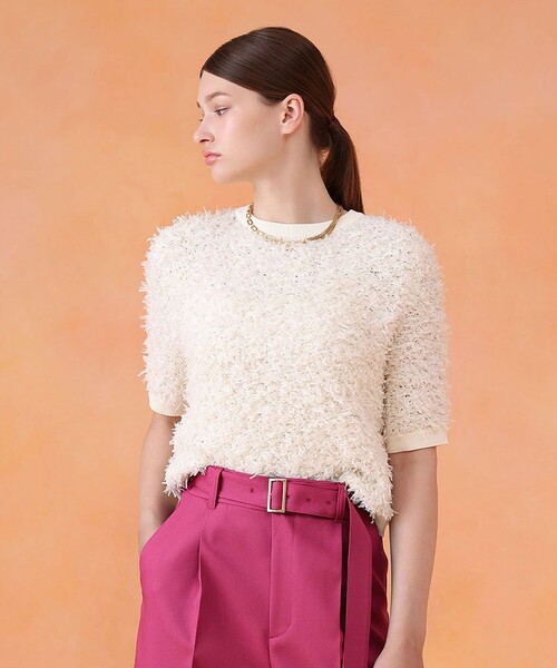 ANAYI（アナイ）の「チュールツイード プルオーバー（ニット/セーター・レディース・ホワイト/ベージュ/ブラック・36/38）」の5枚目の写真