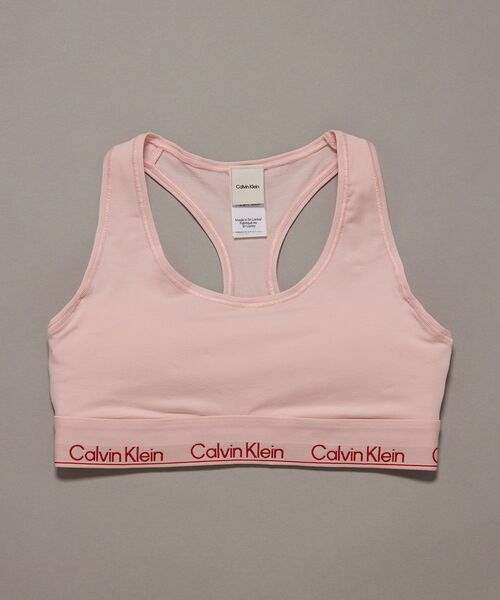 Calvin Klein（カルバン・クライン）の「Icon Cotton ライトリー ラインド ブラレット（ブラジャー・レディース・ピンク/ダークブルー・L/M/S）」の7枚目の写真