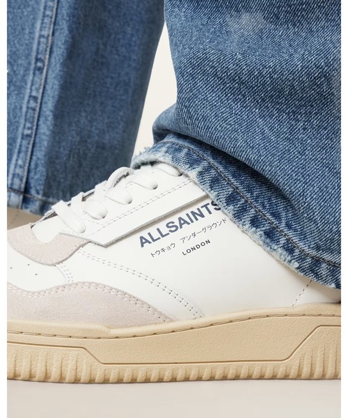 ALLSAINTS（オールセインツ）の「REGAN LEATHER LOW TOP TRAINERS | REGAN レザー ロー トップ スニーカー（スニーカー・メンズ・ホワイト×ブルー・UK8/UK9/UK10/UK7）」の4枚目の写真