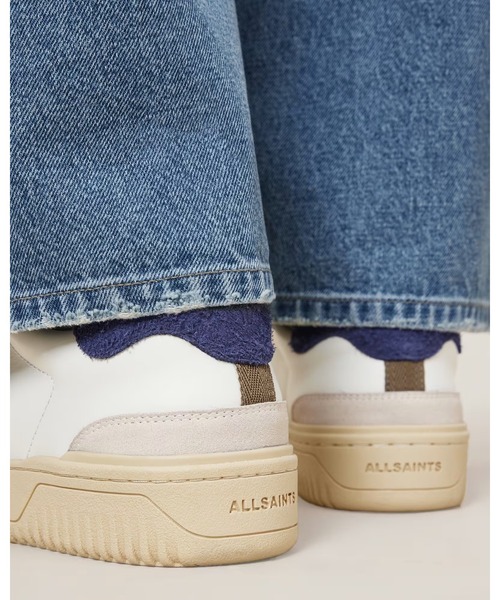 ALLSAINTS（オールセインツ）の「REGAN LEATHER LOW TOP TRAINERS | REGAN レザー ロー トップ スニーカー（スニーカー・メンズ・ホワイト×ブルー・UK8/UK9/UK10/UK7）」の6枚目の写真