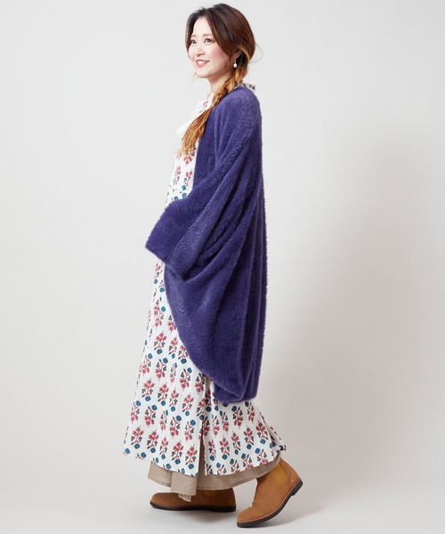 チャイハネ（チャイハネ）の「【チャイハネ】ファミアシャギーニットカーディガン（カーディガン/ボレロ・レディース・ベージュ/ブラック/グリーン/パープル・FREE）」の22枚目の写真