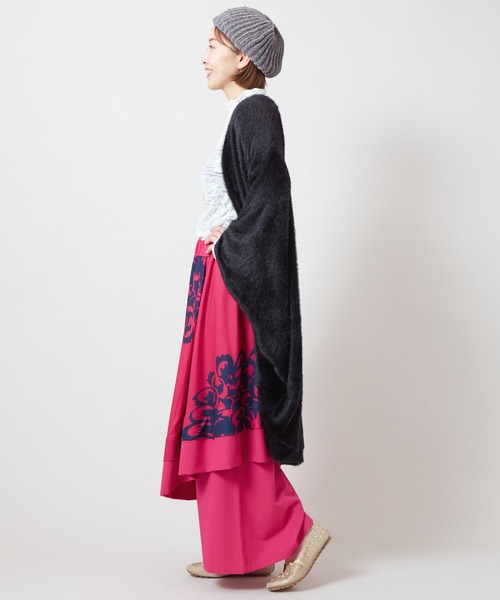 チャイハネ（チャイハネ）の「【チャイハネ】ファミアシャギーニットカーディガン（カーディガン/ボレロ・レディース・ベージュ/ブラック/グリーン/パープル・FREE）」の10枚目の写真