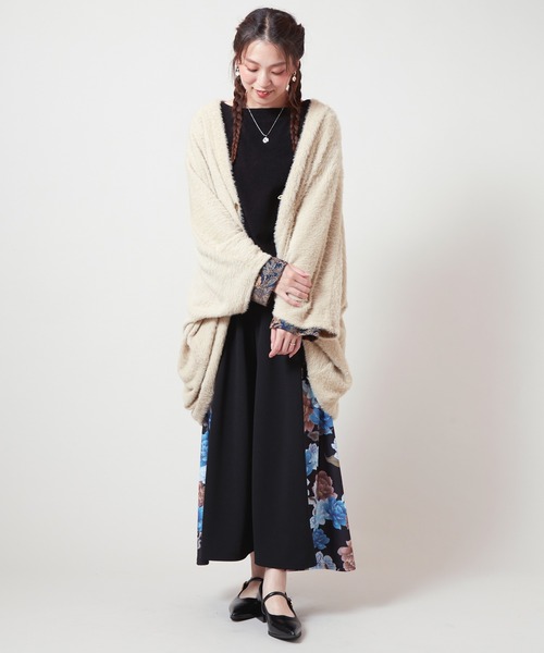 チャイハネ（チャイハネ）の「【チャイハネ】ファミアシャギーニットカーディガン（カーディガン/ボレロ・レディース・ベージュ/ブラック/グリーン/パープル・FREE）」の13枚目の写真