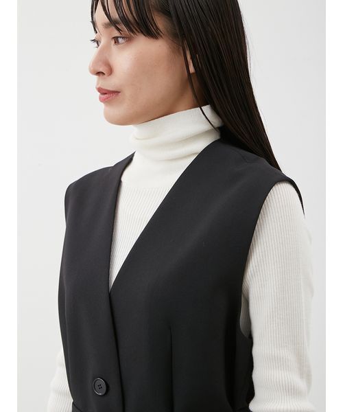 【新品未使用タグ付】Mila Owen共ベルト付きオーバーサイズノーカラーベスト 共ベルト付きオーバーサイズノーカラーベスト(ベスト)｜アウター