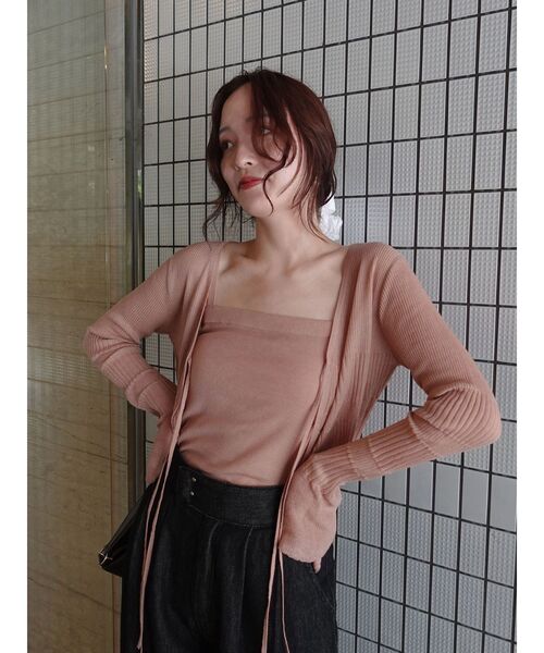 LAGUNAMOON(ラグナムーン)の「スパークラメリボンニットアンサンブル(アンサンブル・レディース・ライトグレー/レッド/ピンク・FREE)」の4枚目の写真