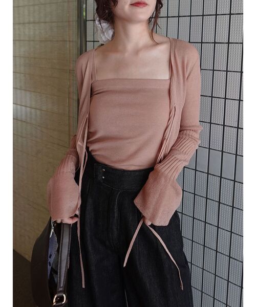 LAGUNAMOON(ラグナムーン)の「スパークラメリボンニットアンサンブル(アンサンブル・レディース・ライトグレー/レッド/ピンク・FREE)」の8枚目の写真