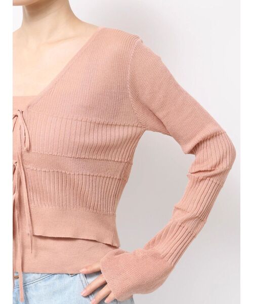 LAGUNAMOON(ラグナムーン)の「スパークラメリボンニットアンサンブル(アンサンブル・レディース・ライトグレー/レッド/ピンク・FREE)」の13枚目の写真