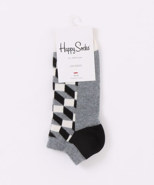 Happy Socks(ハッピーソックス)の「★HAPPY SOCKS★ジオメトリックデザインソックス(ソックス/靴下・レディース・ネイビー/グレー・FREE)」の2枚目の写真