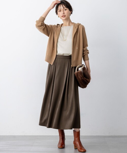 23区 L(ニジュウサンクオオキイサイズ)の「ピュアカシミヤ ジップアップ ニット パーカー(パーカー・レディース・ブルー系/ライトグレー系・44/46)」の9枚目の写真