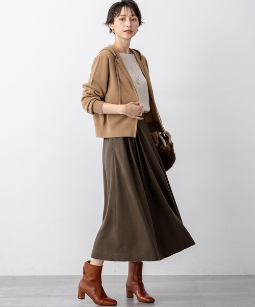 23区 L(ニジュウサンクオオキイサイズ)の「ピュアカシミヤ ジップアップ ニット パーカー(パーカー・レディース・ブルー系/ライトグレー系・44/46)」の10枚目の写真