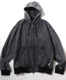 BEN DAVIS(xfCrX)BEN DAVIS/xfCrX BLEACHED TWILL ZIP HOODIE/I[o[TCY cC Be[WH obNvghJ WbvAbvp[J[/fB[X Y(u])