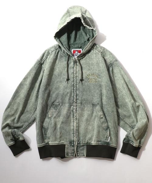 BEN DAVIS ベンデイビス BLEACHED TWILL ZIP HOODIE メンズ パーカー ジップパーカー ブリーチ加工 送料無料 ストリート atftps セール】BEN DAVIS/ベンデイビス BLEACHED TWILL ZIP HOODIE/オーバー