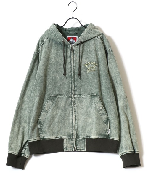 BEN DAVIS（ベンデイビス）の「BEN DAVIS/ベンデイビス BLEACHED TWILL ZIP HOODIE/オーバーサイズ ツイル ヴィンテージ加工 バックプリント刺繍 ジップアップパーカー/レディース メンズ（ブルゾン・メンズ・カーキ/ブラウン/チャコール・M/L/XL）」の14枚目の写真