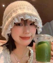 DEVICE（デバイス）の「フリル レイヤード ニット帽（ニットキャップ/ビーニー）」