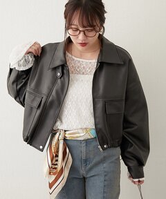 SLY スライ VINTAGE F／LEATHER CROP ブルゾン VINTAGE F/LEATHER CROP BZ ヴィンテージ フェイクレザー