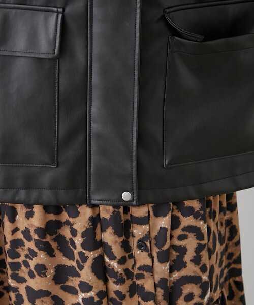 Remind me and forever（リマインドミーアンドフォーエバー）の「【選べる2丈！】ファーティペット付合皮ブルゾン（ライダースジャケット・レディース・ブラウン/ブラック・MEDIUM/LARGE）」の22枚目の写真