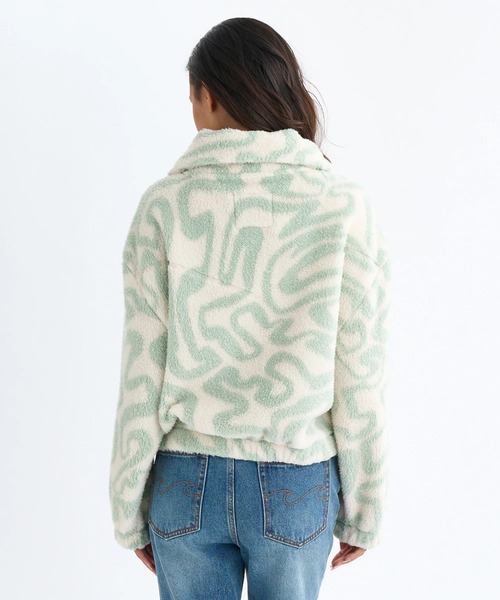 BILLABONG(ビラボン)の「BILLABONG レディース 24B483504-BARRA HALF ZIP FLC スウェットジャケット 【2025年秋冬モデル】/ビラボン総柄ハーフジップフリーストップス(その他アウター・レディース・ミント/ピンク系その他・MEDIUM)」の3枚目の写真