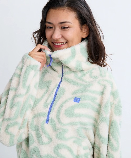 BILLABONG(ビラボン)の「BILLABONG レディース 24B483504-BARRA HALF ZIP FLC スウェットジャケット 【2025年秋冬モデル】/ビラボン総柄ハーフジップフリーストップス(その他アウター・レディース・ミント/ピンク系その他・MEDIUM)」の5枚目の写真