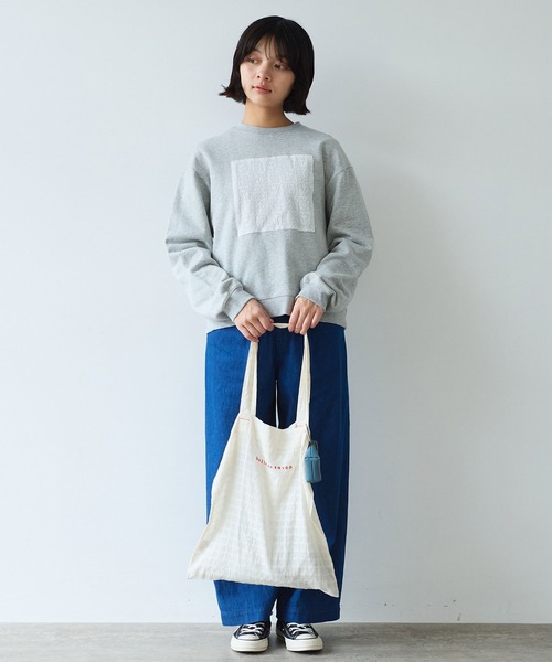 bulle de savon（ビュルデサボン）の「△クロスステッチレース スウェット（スウェット・レディース・グレー/ネイビー・FREE）」の13枚目の写真