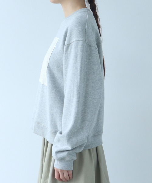 bulle de savon（ビュルデサボン）の「△クロスステッチレース スウェット（スウェット・レディース・グレー/ネイビー・FREE）」の21枚目の写真