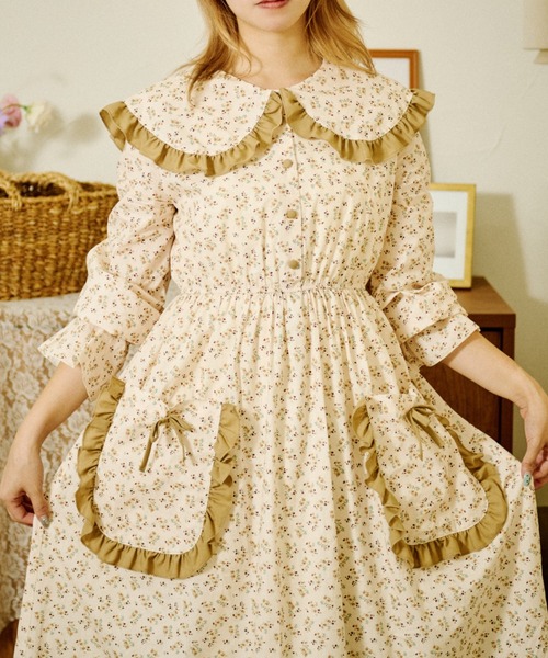 アンティークレース　フリル袖　ウッド　左手　木製　ジョイント　木 プリーツレースカフス（お袖留め／ホワイト） - Victorian maiden