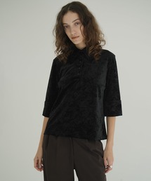 CLANE(Nl)CRUSHED VELOUR POLO TOPS(|Vc)