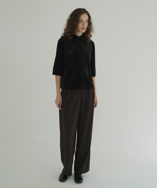 【新品タグ付】CLANE CRUSHED VELOUR POLO TOPS CRUSHED VELOUR POLO TOPS｜TOPS(トップス)｜CLANE OFFICIAL