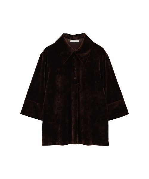 CRUSHED VELOUR POLO TOPS（ポロシャツ）｜CLANE（クラネ）の