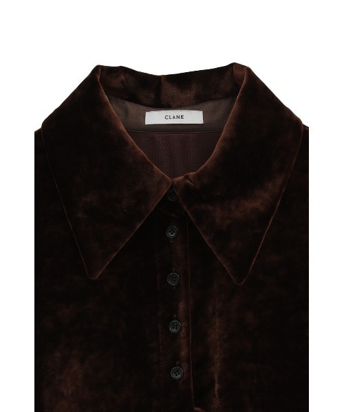 CRUSHED VELOUR POLO TOPS（ポロシャツ）｜CLANE（クラネ）の