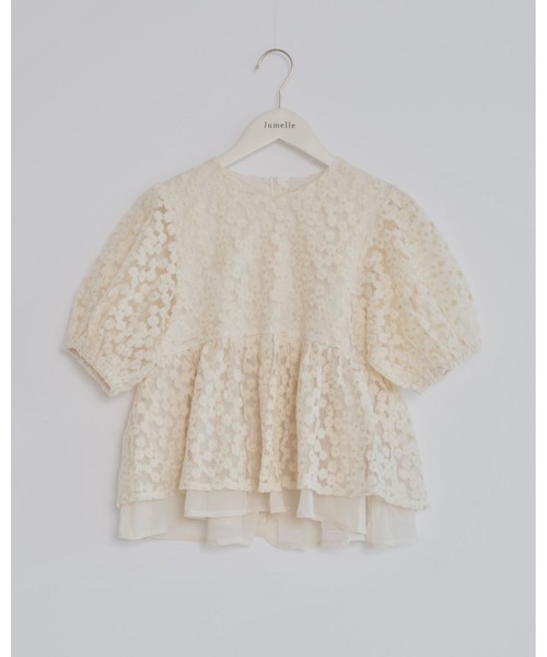 JUMELLE(ジュメロ)の「フラワー刺繍ペプラムトップス(Tシャツ/カットソー・レディース・ベージュ・FREE)」の17枚目の写真