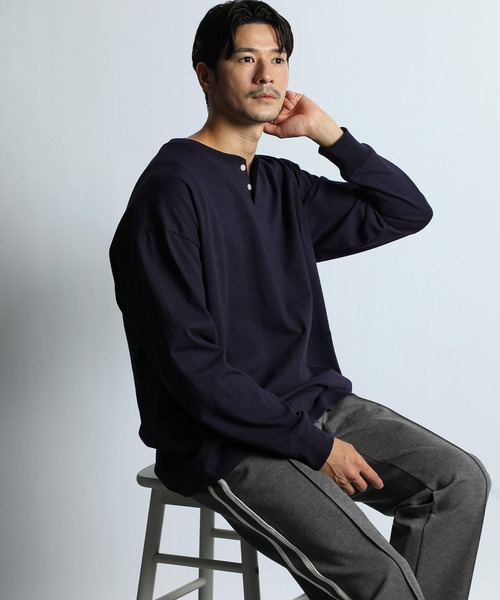 (古着)00s arrow ヘンリーネックロンT カットソー cityboy 8オンス ヘビーウェイト オーバーサイズ ヘンリーネック ロンT