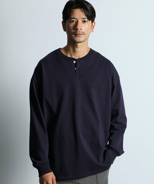 @trhk___wanページ 8オンス ヘビーウェイト オーバーサイズ ヘンリーネック ロンT（T