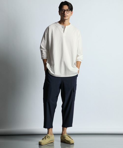 8オンス ヘビーウェイト オーバーサイズ ヘンリーネック ロンT（T