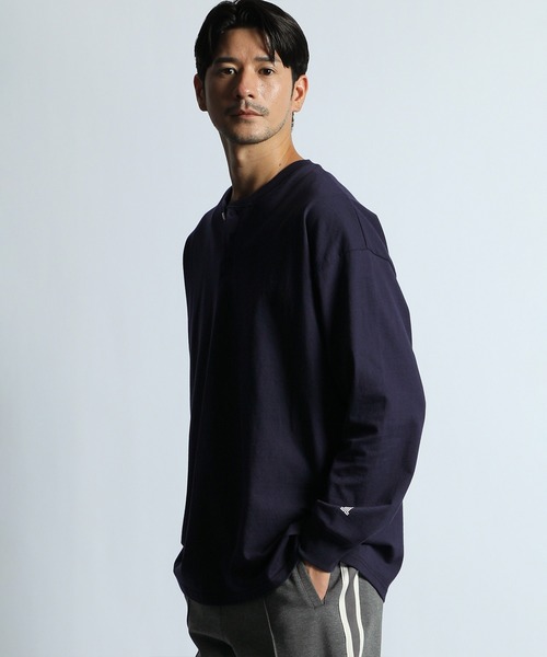 8オンス ヘビーウェイト オーバーサイズ ヘンリーネック ロンT（T