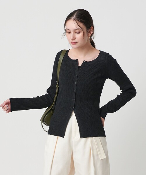 BEAUTY&YOUTH UNITED ARROWS（ビューティーアンドユースユナイテッドアローズ）の「ポリエステルブレンド メランジリブ カーディガン ウォッシャブル（カーディガン/ボレロ・レディース・ダークグレー/ダークブラウン/ベージュ・FREE）」の18枚目の写真