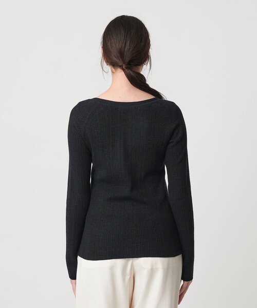 BEAUTY&YOUTH UNITED ARROWS（ビューティーアンドユースユナイテッドアローズ）の「ポリエステルブレンド メランジリブ カーディガン ウォッシャブル（カーディガン/ボレロ・レディース・ダークグレー/ダークブラウン/ベージュ・FREE）」の16枚目の写真