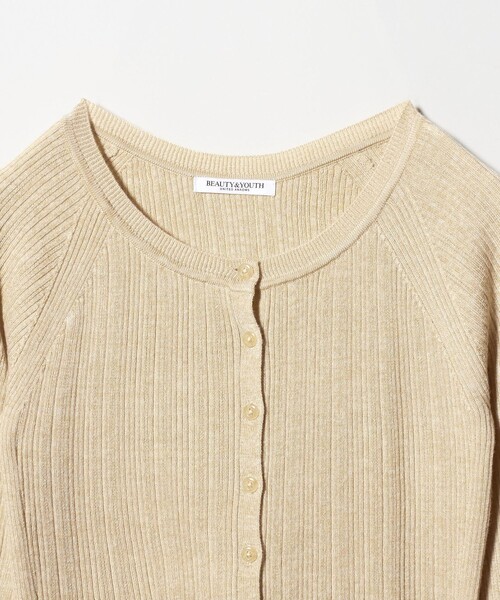 BEAUTY&YOUTH UNITED ARROWS（ビューティーアンドユースユナイテッドアローズ）の「ポリエステルブレンド メランジリブ カーディガン ウォッシャブル（カーディガン/ボレロ・レディース・ダークグレー/ダークブラウン/ベージュ・FREE）」の15枚目の写真