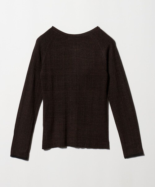 セール】ポリエステルブレンド メランジリブ カーディガン