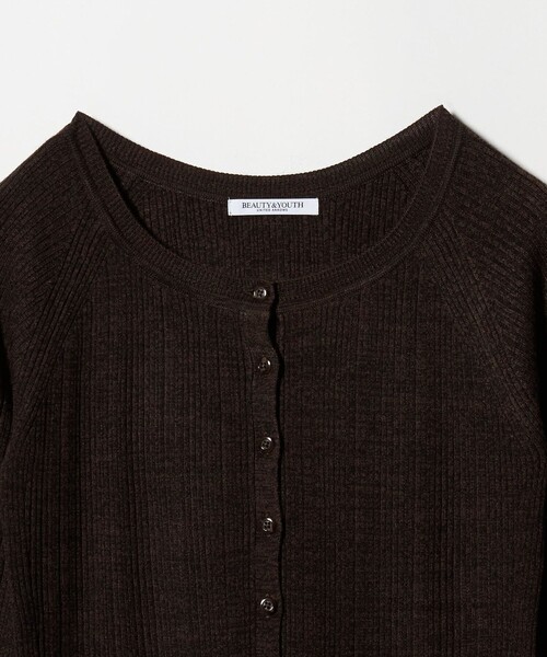 セール】ポリエステルブレンド メランジリブ カーディガン