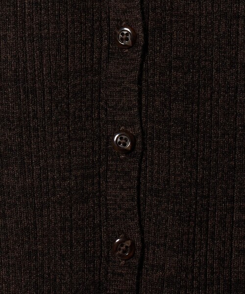 BEAUTY&YOUTH UNITED ARROWS（ビューティーアンドユースユナイテッドアローズ）の「ポリエステルブレンド メランジリブ カーディガン ウォッシャブル（カーディガン/ボレロ・レディース・ダークグレー/ダークブラウン/ベージュ・FREE）」の4枚目の写真