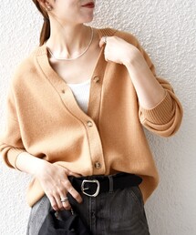 curensology2024FW アッシュクウールカーディガン　キャメル54 curensology2024FW アッシュクウールカーディガン キャメル54